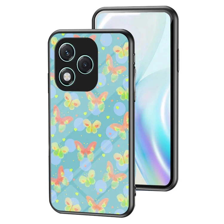 Funda For Honor 400 Lite con Patrón de Mariposa TPU + Cristal Templado Protector para Teléfono - Mariposa Exuberante