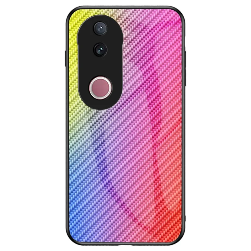 For vivo V50 5G Case Tempered Glass Shockproof Phone Cover - Colorful Fiber