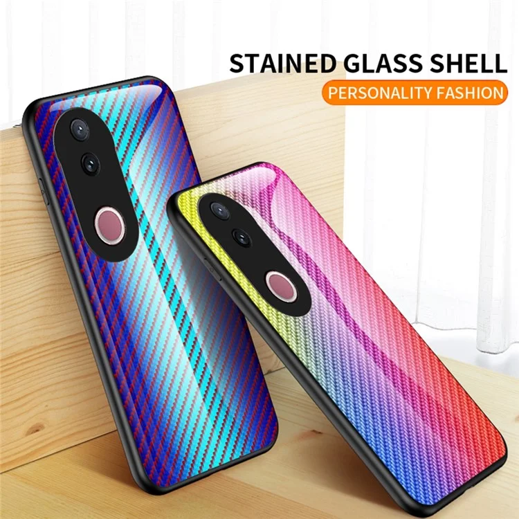 For vivo V50 5G Case Tempered Glass Shockproof Phone Cover - Golden Fiber