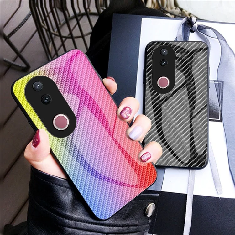 For vivo V50 5G Case Tempered Glass Shockproof Phone Cover - Golden Fiber