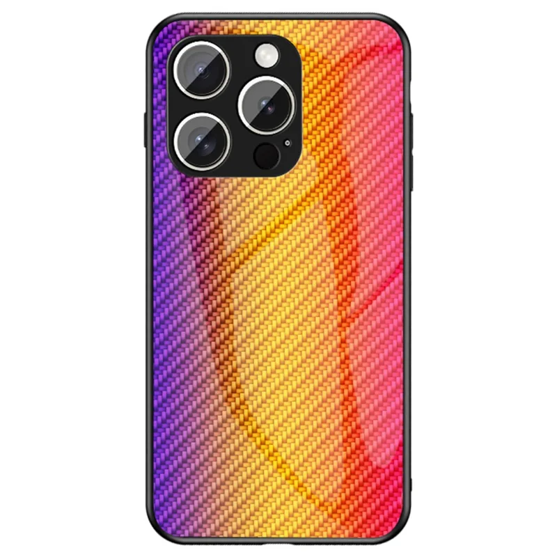 For iPhone 15 Pro Case Tempered Glass Shockproof Phone Cover - Golden Fiber