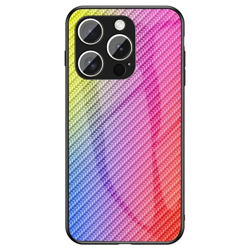 For iPhone 15 Pro Max Case Tempered Glass Shockproof Phone Cover - Colorful Fiber