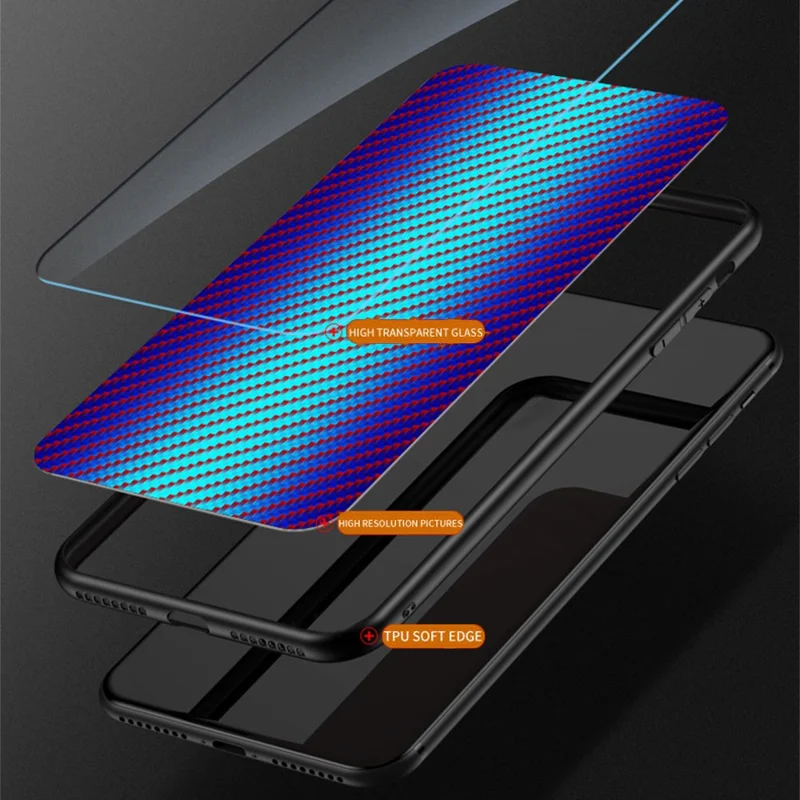 For iPhone 15 Pro Max Case Tempered Glass Shockproof Phone Cover - Colorful Fiber