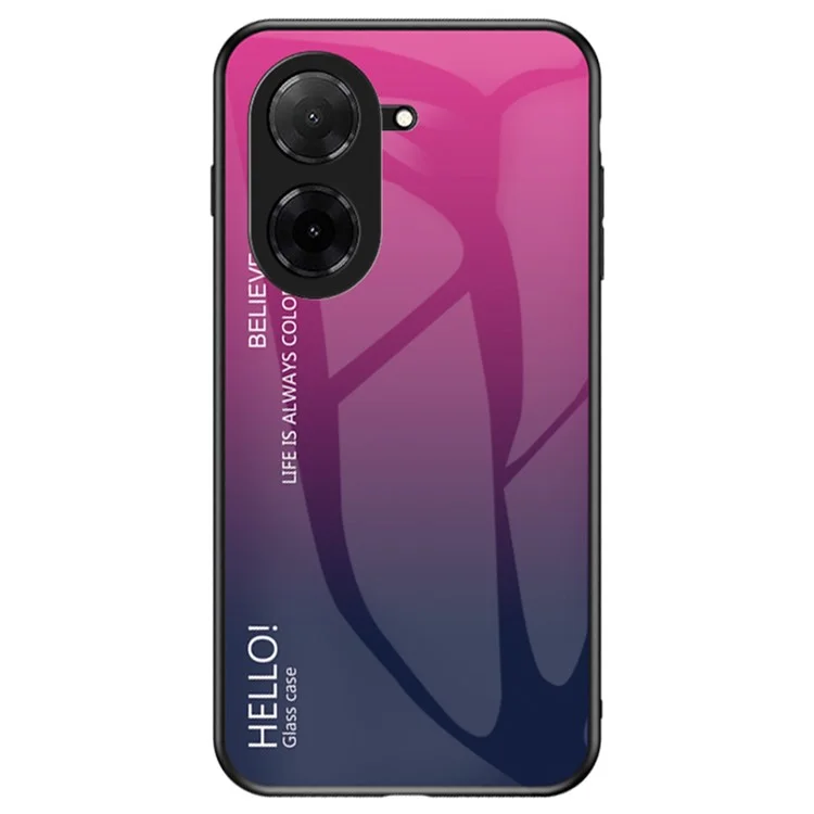 For Xiaomi Poco C71 4G / Redmi A5 4G (171.7mm) Case Anti-Scratch Tempered Glass + PC + TPU Phone Cover - Gradient Rose