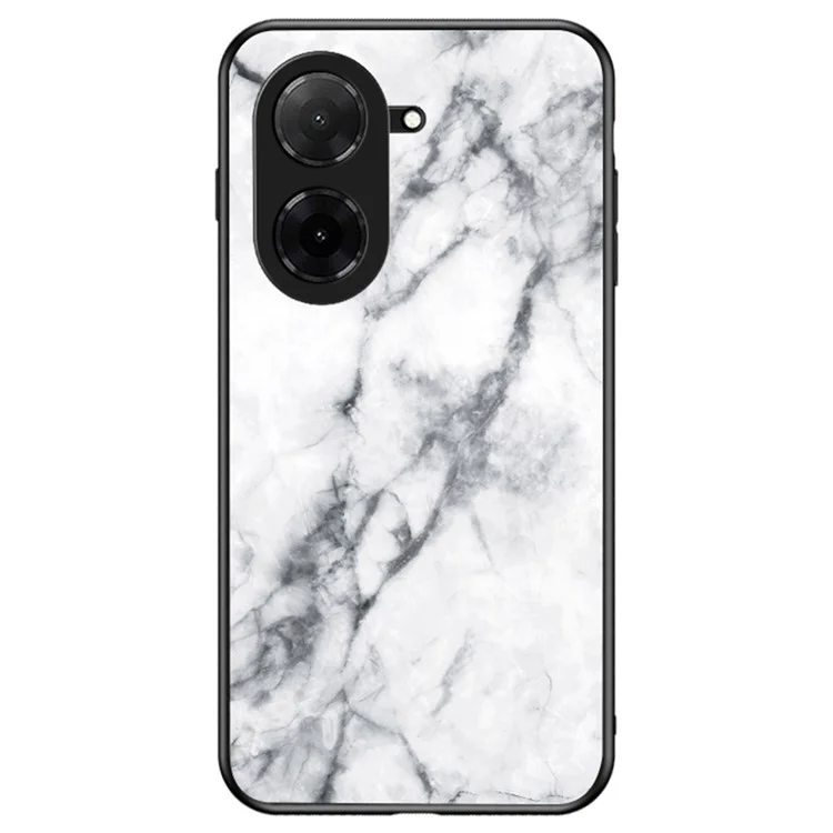 Cover per Xiaomi Poco C71 4G / Redmi A5 4G (171,7 mm) con Motivo Marmo in Vetro Temperato + PC + TPU - Marmo Bianco