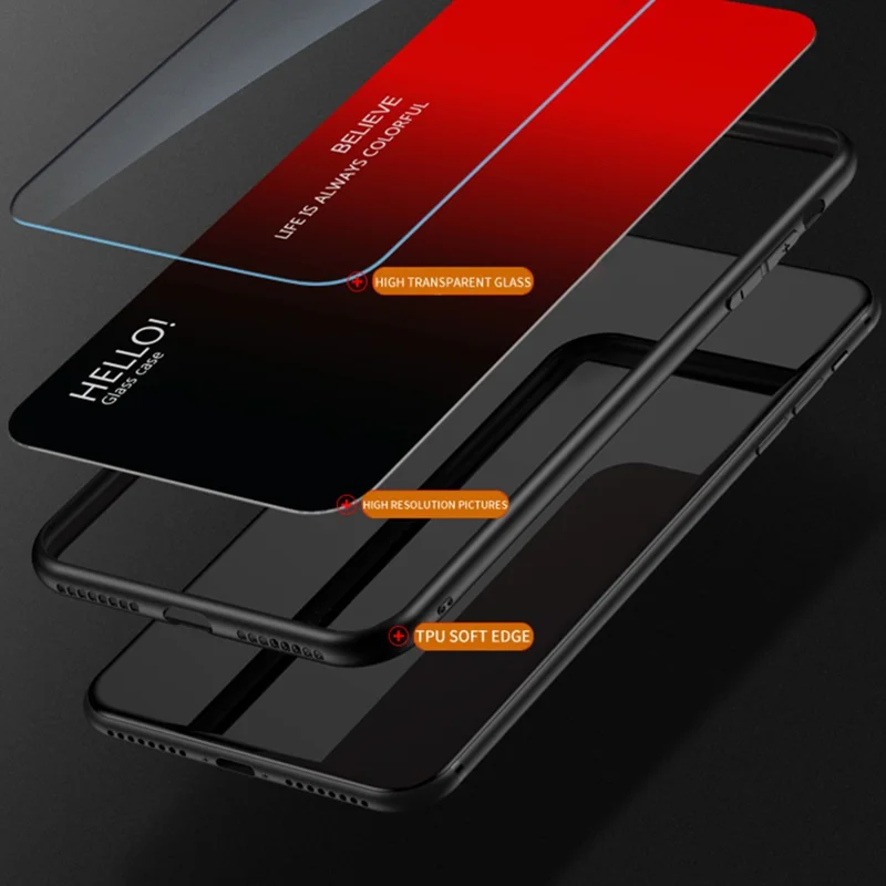 For ZTE nubia Red Magic 10 Pro 5G / 10 Pro+ 5G Case Anti-Scratch Tempered Glass + PC + TPU Phone Cover - Gradient Pink Blue