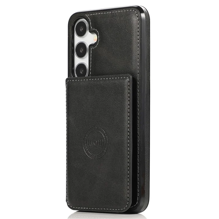 For Samsung Galaxy A35 5G Case Card Holder Kickstand PU Leather + TPU Phone Cover - Black