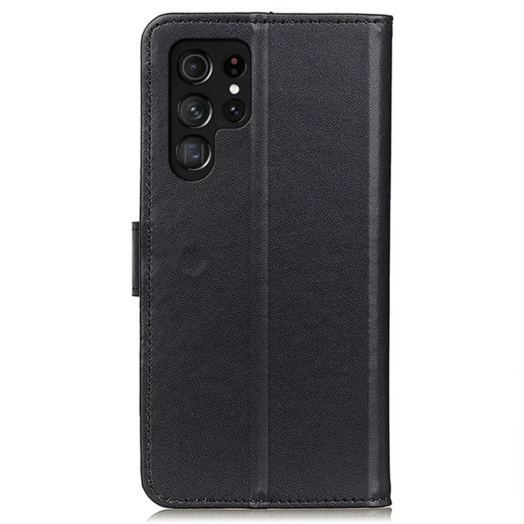 Anti-fall Cell Phone Cover For Samsung Galaxy S23 Ultra, PU Leather Foldable Stand Protective Flip Phone Wallet Case - Black