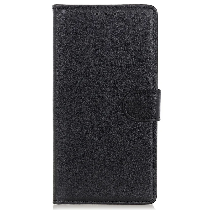 Shockproof Phone Case For Samsung Galaxy S23 Ultra, Litchi Texture Wallet Stand Scratch-resistant PU Leather Phone Cover - Black