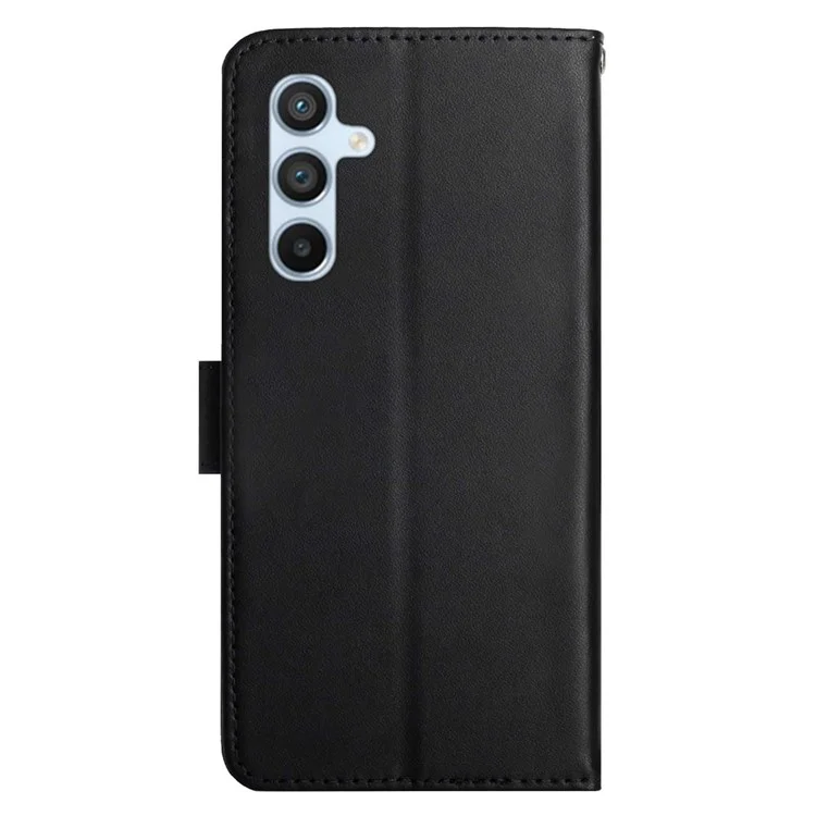 For Samsung Galaxy A17 Case Genuine Cow Leather Phone Cover Nappa Texture - Black