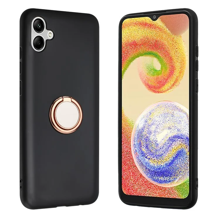 For Samsung Galaxy A07 Case Ring Kickstand Soft TPU Matte Phone Cover - Rose Gold