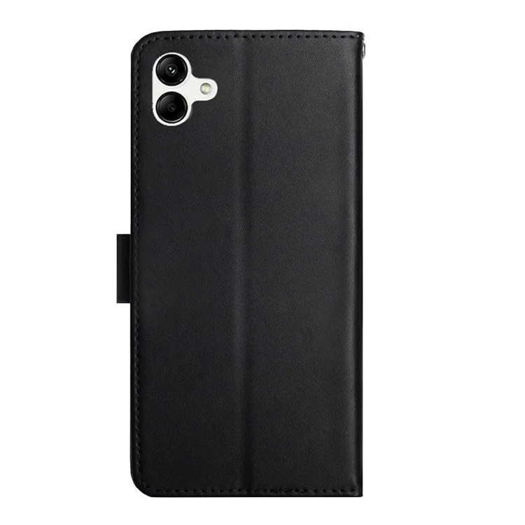 For Samsung Galaxy A07 Case Genuine Cow Leather Phone Cover Nappa Texture - Black