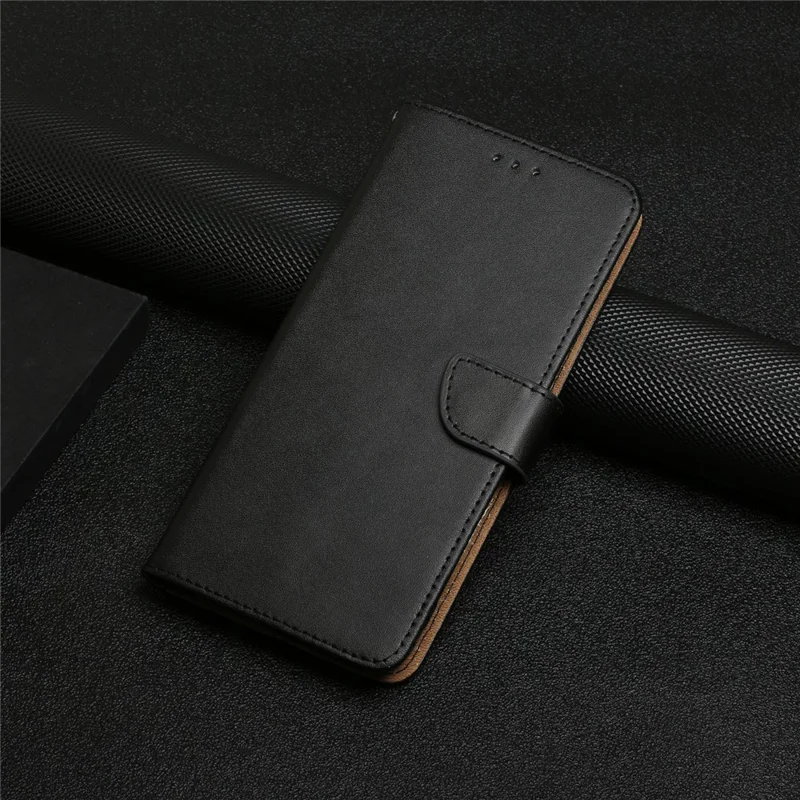For iPhone 18 Pro / 17 Pro Case Genuine Cow Leather Phone Cover Nappa Texture - Black