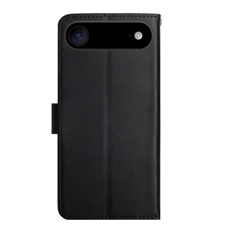 For iPhone 17 Air Case Genuine Cow Leather Phone Cover Nappa Texture - Black