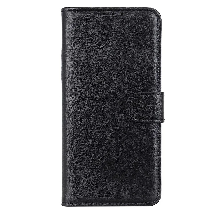 Para Samsung Galaxy S23+ Crazy Horse Texture PU Leather Wallet Case Magnetic Clasp Phone Flip Stand Cover - Negro