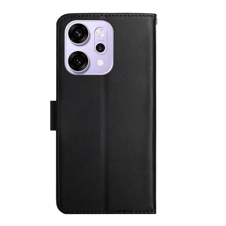 Capa para Oppo Reno14 5G em Couro Genuíno de Vaca - Textura Nappa - Preto