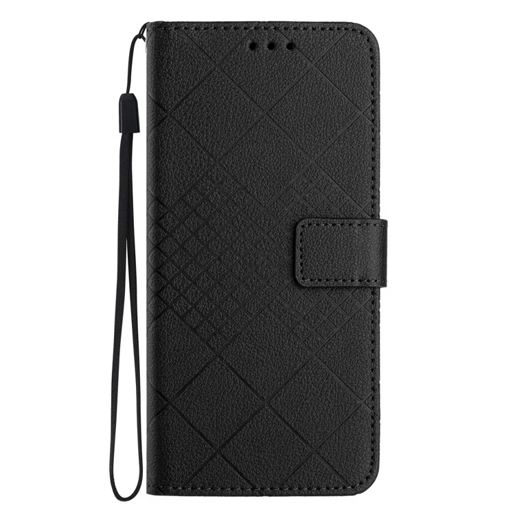 Für Oppo Reno14 Pro 5G Hülle Geldbörse Geprägtes PU-Leder Flip Folio Handyhülle - Schwarz