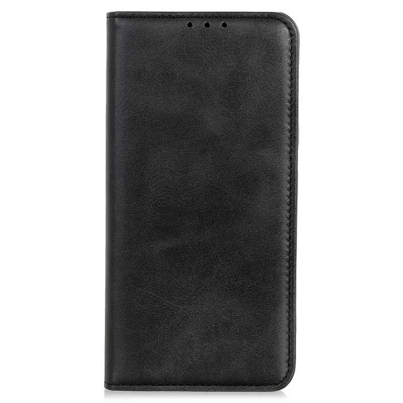 Étui avec support téléphonique magnétique pour Samsung Galaxy S23, texture cuir de vache, fermeture automatique, cuir split antidéflagration avec portefeuille - Noir