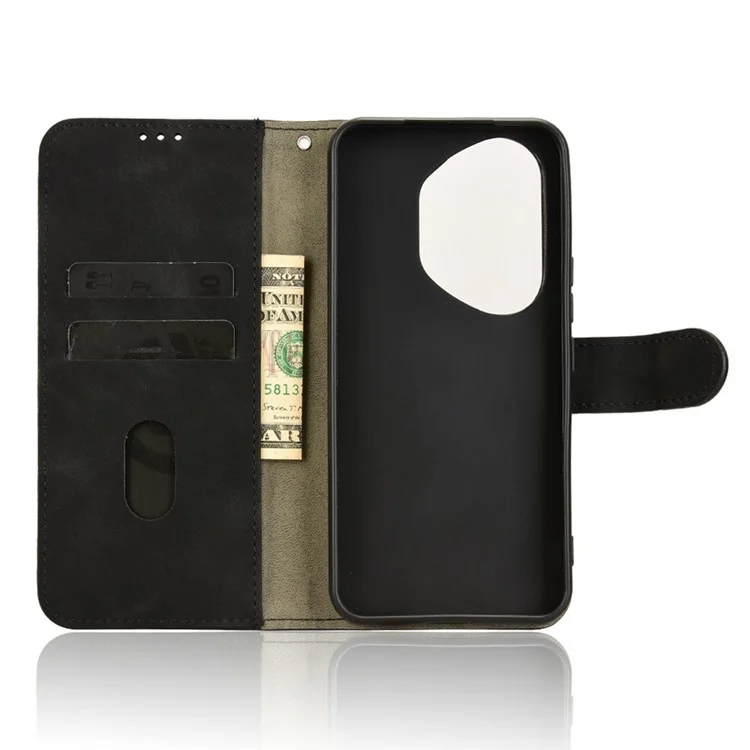 For Honor 400 Pro 5G (Global) Leather Case Skin Feel Anti Drop Wallet Flip Phone Cover - Black
