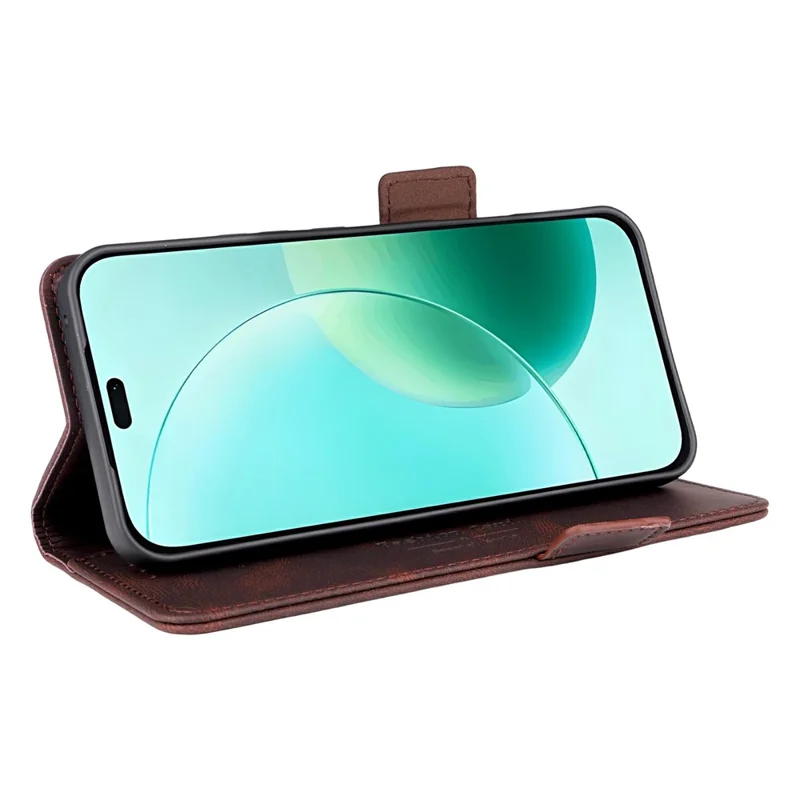 Pour l'honneur 400 Lite Étui en cuir Portefeuille Flip Phone Cover avec Décoration Matérielle - Café