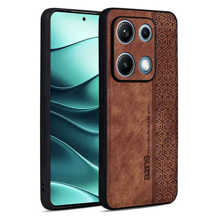 AZNS Für Xiaomi Redmi Note 14S 4G Hülle Schützende PU-Leder-Schutzhülle mit TPU-Handyschale - Braun