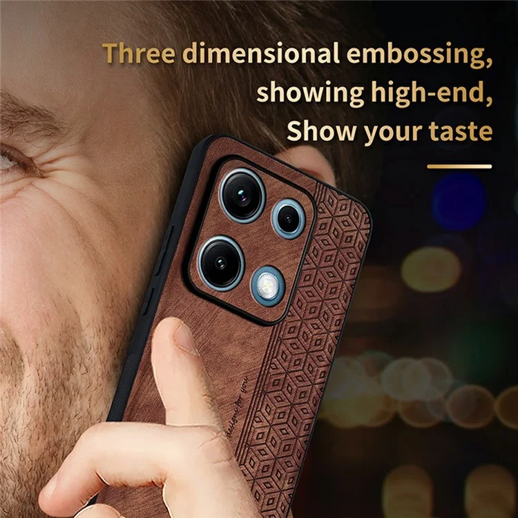 AZNS Für Xiaomi Redmi Note 14S 4G Hülle Schützende PU-Leder-Schutzhülle mit TPU-Handyschale - Braun