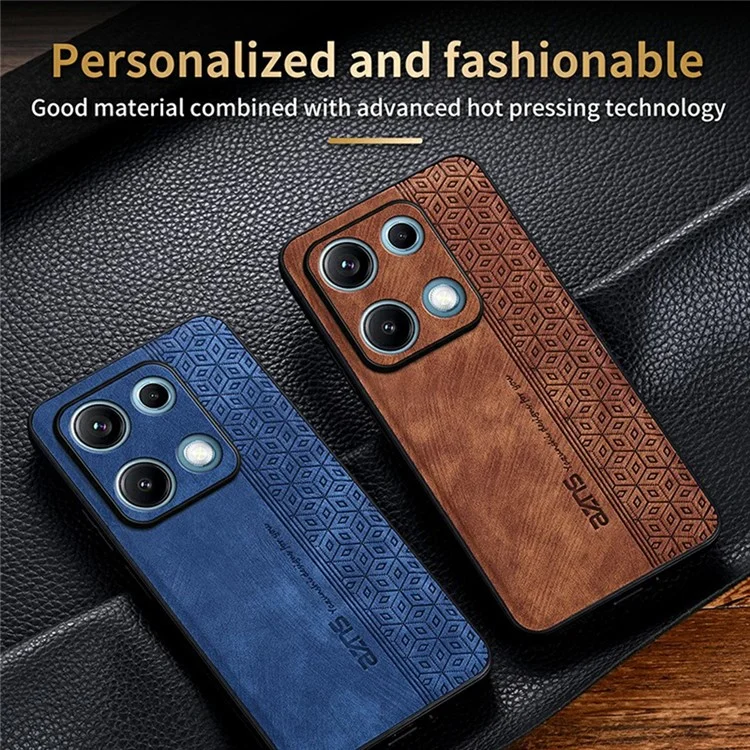 AZNS Für Xiaomi Redmi Note 14S 4G Hülle Schützende PU-Leder-Schutzhülle mit TPU-Handyschale - Braun