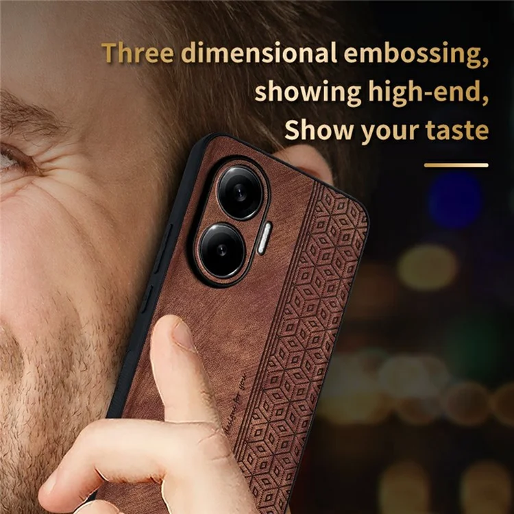 AZNS Schutzhülle für Xiaomi Poco F7 5G / Redmi Turbo 4 Pro 5G - Schützende PU-Lederhülle mit TPU-Smartphone-Schale in Braun