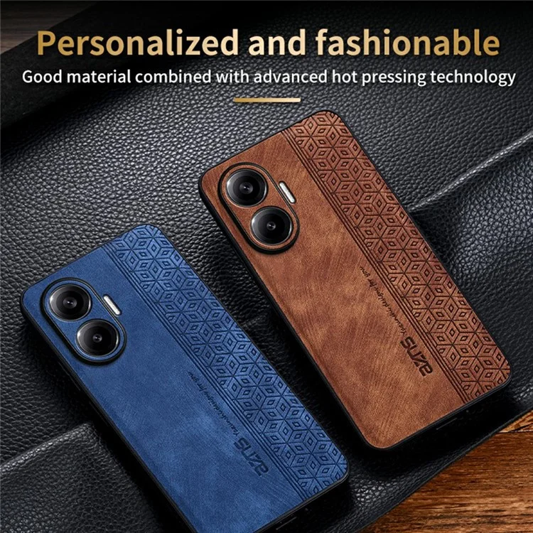 AZNS Schutzhülle für Xiaomi Poco F7 5G / Redmi Turbo 4 Pro 5G - Schützende PU-Lederhülle mit TPU-Smartphone-Schale in Braun