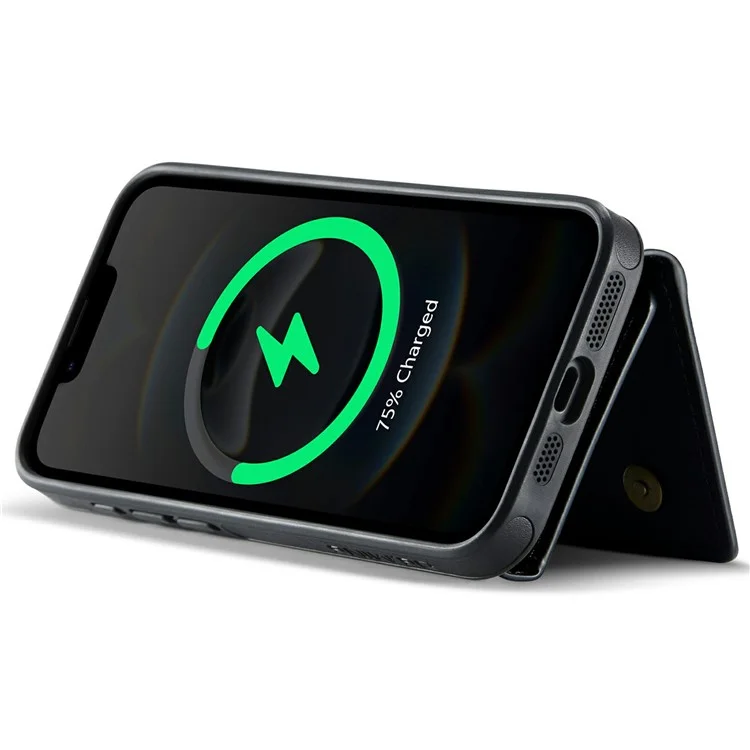 DG.MING M5 Series Чехол для iPhone 16e с магнитным креплением из кожи с отделениями для карт - Черный