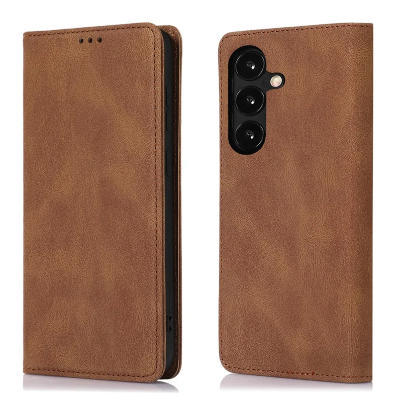 For Samsung Galaxy A35 5G Case Wallet Magnetic Closing Leather Flip Phone Cover - Brown