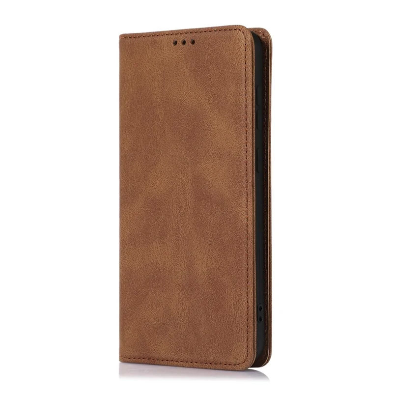 For Samsung Galaxy A35 5G Case Wallet Magnetic Closing Leather Flip Phone Cover - Brown