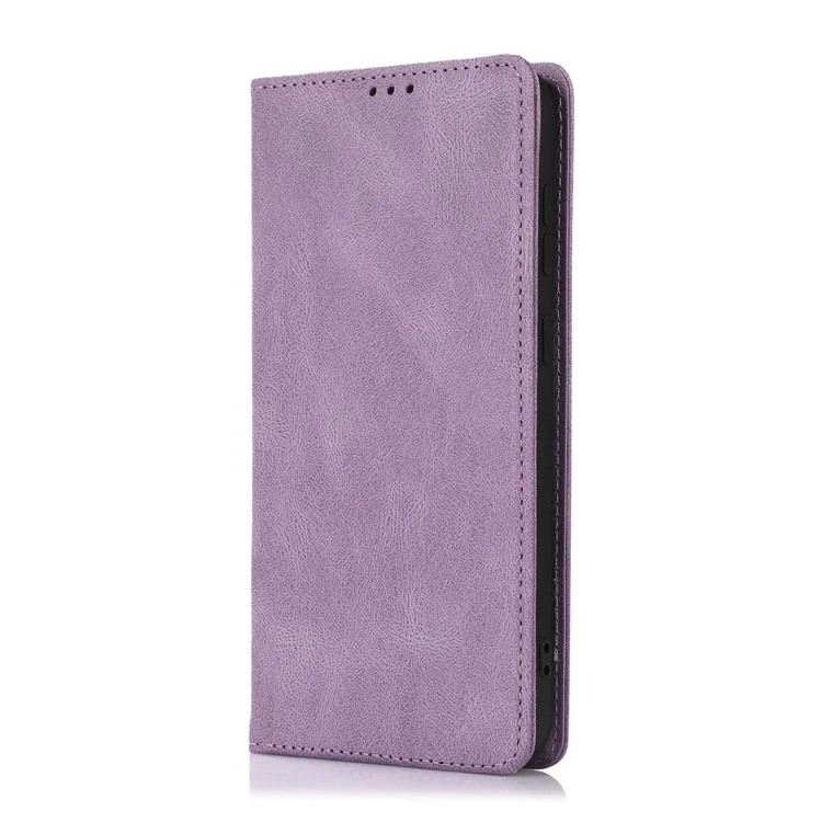 For Samsung Galaxy A56 5G Case Wallet Magnetic Closing Leather Flip Phone Cover - Purple