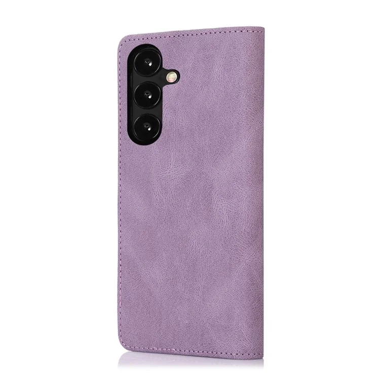 For Samsung Galaxy A56 5G Case Wallet Magnetic Closing Leather Flip Phone Cover - Purple