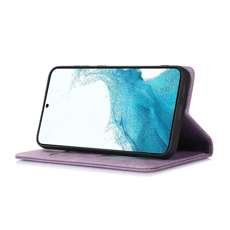 For Samsung Galaxy S24 FE Case Wallet Magnetic Closing Leather Flip Phone Cover - Purple