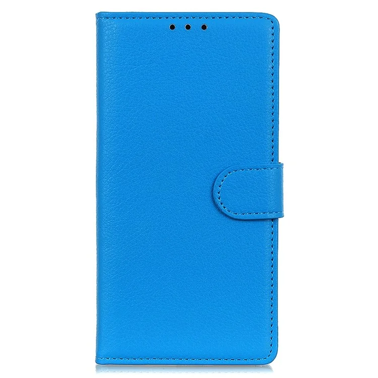 Drop-proof Cell Phone Case Für Samsung Galaxy A14 5G / A14 4G, Litchi-Textur-Wallet-Handyhülle PU-Leder Stand Schutzgehäuse - Blau