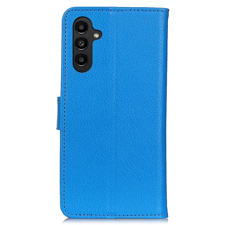 Drop-proof Cell Phone Case Für Samsung Galaxy A14 5G / A14 4G, Litchi-Textur-Wallet-Handyhülle PU-Leder Stand Schutzgehäuse - Blau