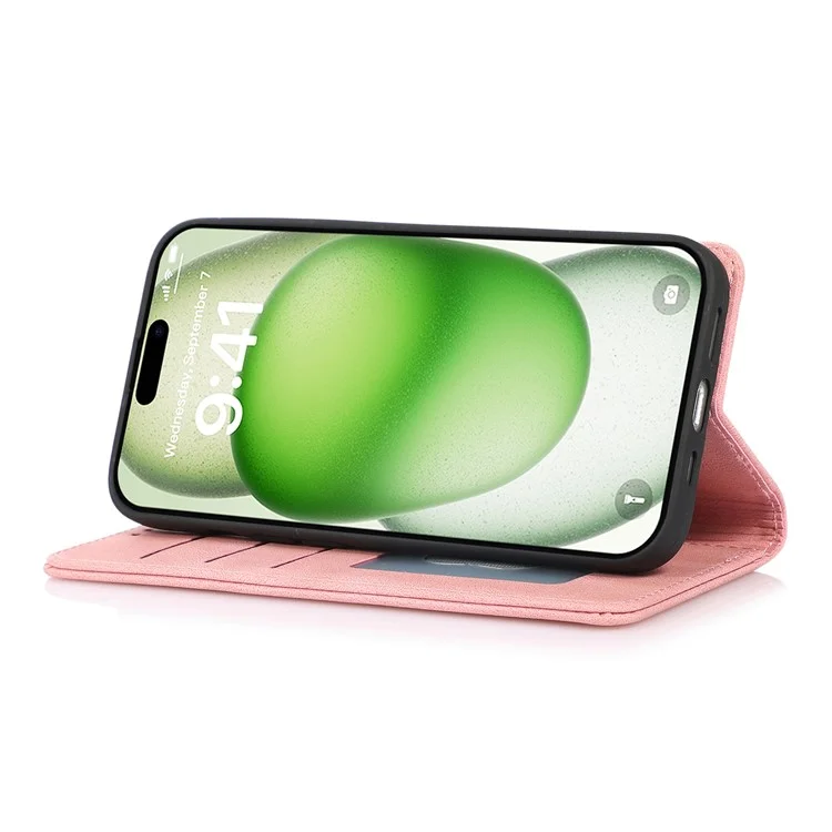 For iPhone 16 Pro Max Case Wallet Magnetic Closing Leather Flip Phone Cover - Rose Gold