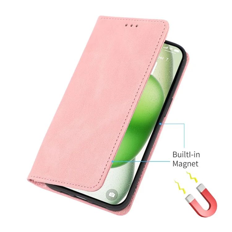 For iPhone 16 Pro Max Case Wallet Magnetic Closing Leather Flip Phone Cover - Rose Gold
