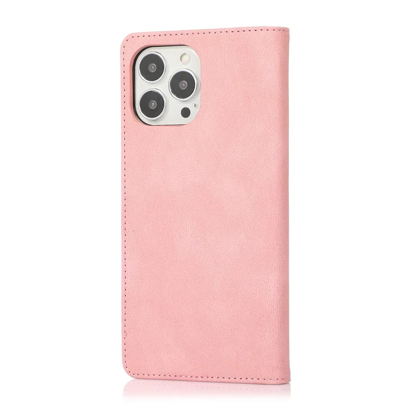 For iPhone 16 Pro Case Wallet Magnetic Closing Leather Flip Phone Cover - Rose Gold