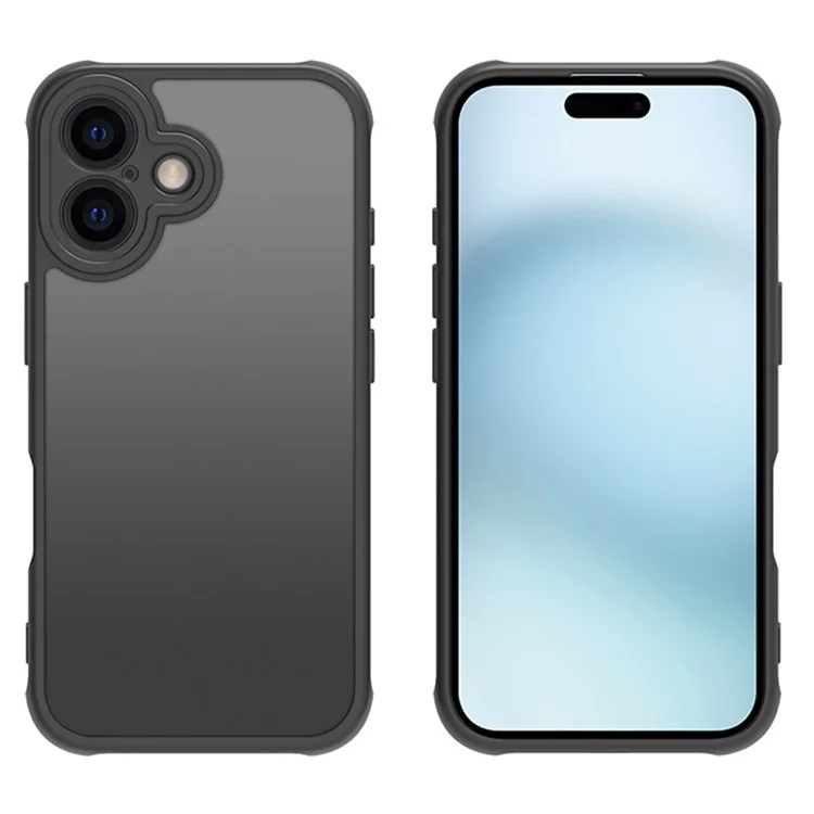 For iPhone 16 Case Skin Touch Matte PC + TPU Shockproof Phone Back Cover