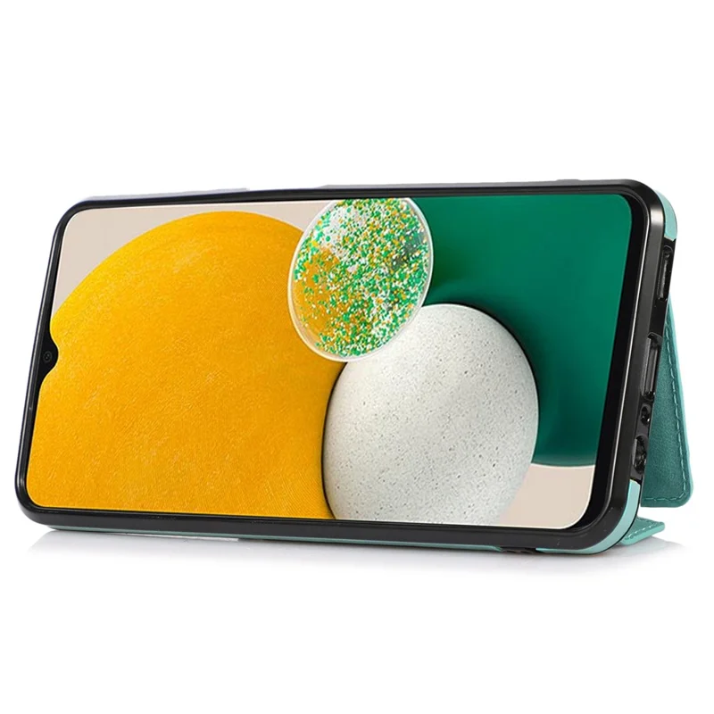 For Samsung Galaxy A16 4G / 5G Cell Phone Case Triangle Lid Card Bag Leather + TPU Cover with Long Strap - Green