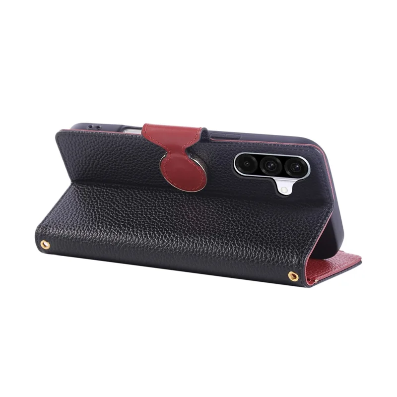 For Samsung Galaxy A16 4G / 5G / A26 5G Case Zipper Wallet Leather Phone Cover with Wrist Strap - Black