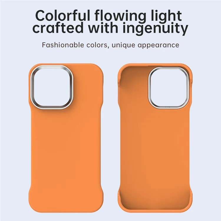 For iPhone 13 Pro Magnetic Case Frameless Ultra Thin TPU + PET Phone Cover Reinforced Corners - Orange