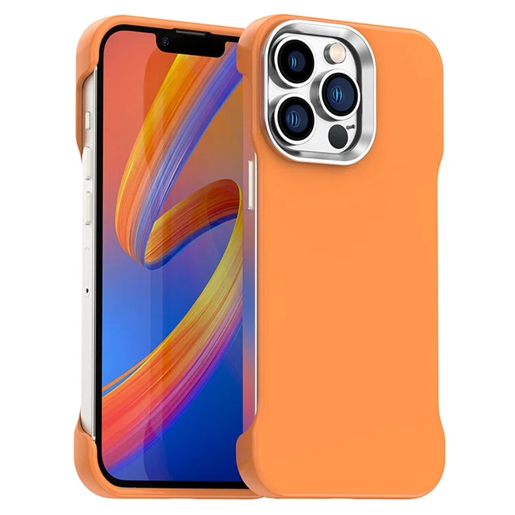 For iPhone 13 Pro Max Magnetic Case Frameless Ultra Thin TPU + PET Phone Cover Reinforced Corners - Orange