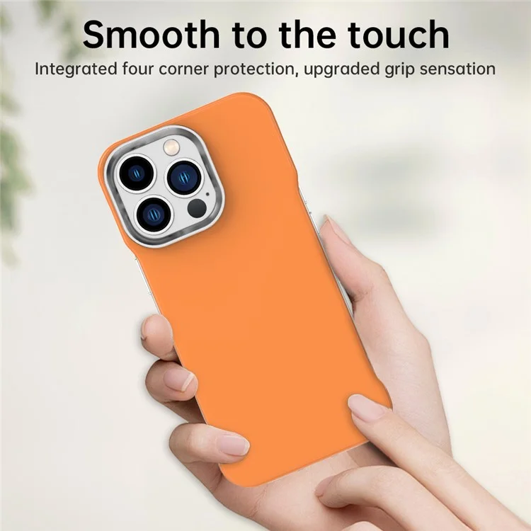 For iPhone 13 Pro Max Magnetic Case Frameless Ultra Thin TPU + PET Phone Cover Reinforced Corners - Orange