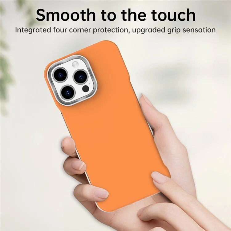 For iPhone 15 Pro Max Magnetic Case Frameless Ultra Thin TPU + PET Phone Cover Reinforced Corners - Orange