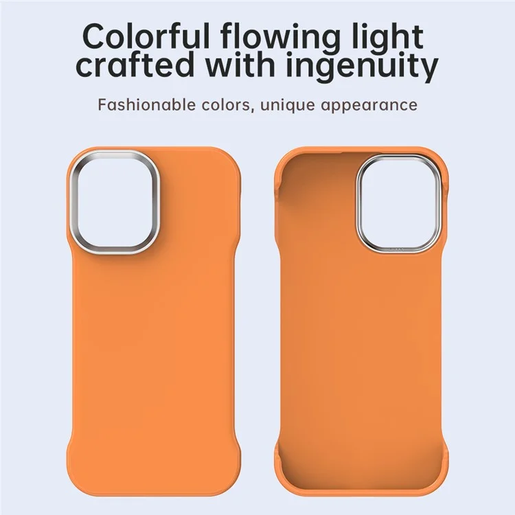 For iPhone 16 Magnetic Case Frameless Ultra Thin TPU + PET Phone Cover Reinforced Corners - Orange