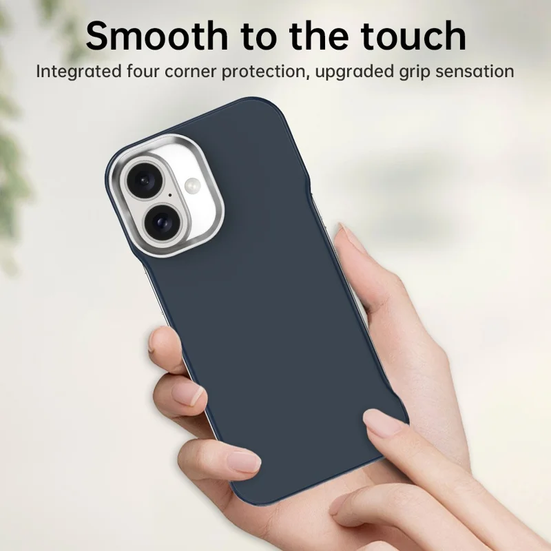 For iPhone 16 Case Frameless Ultra Thin TPU + PET Phone Cover Reinforced Corners - Blue