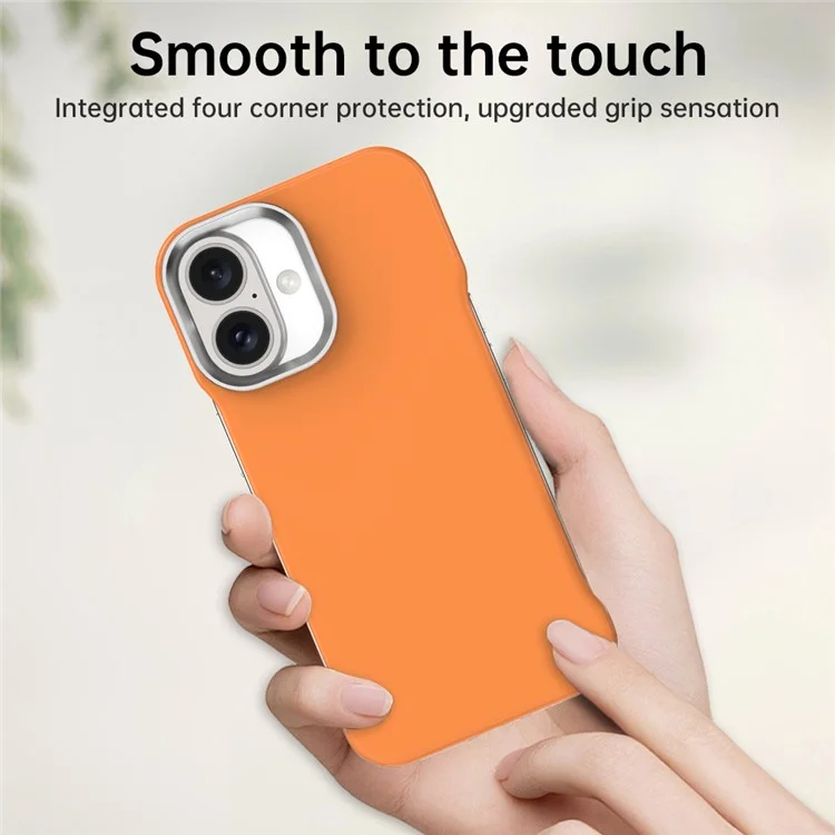 For iPhone 16 Plus Magnetic Case Frameless Ultra Thin TPU + PET Phone Cover Reinforced Corners - Orange
